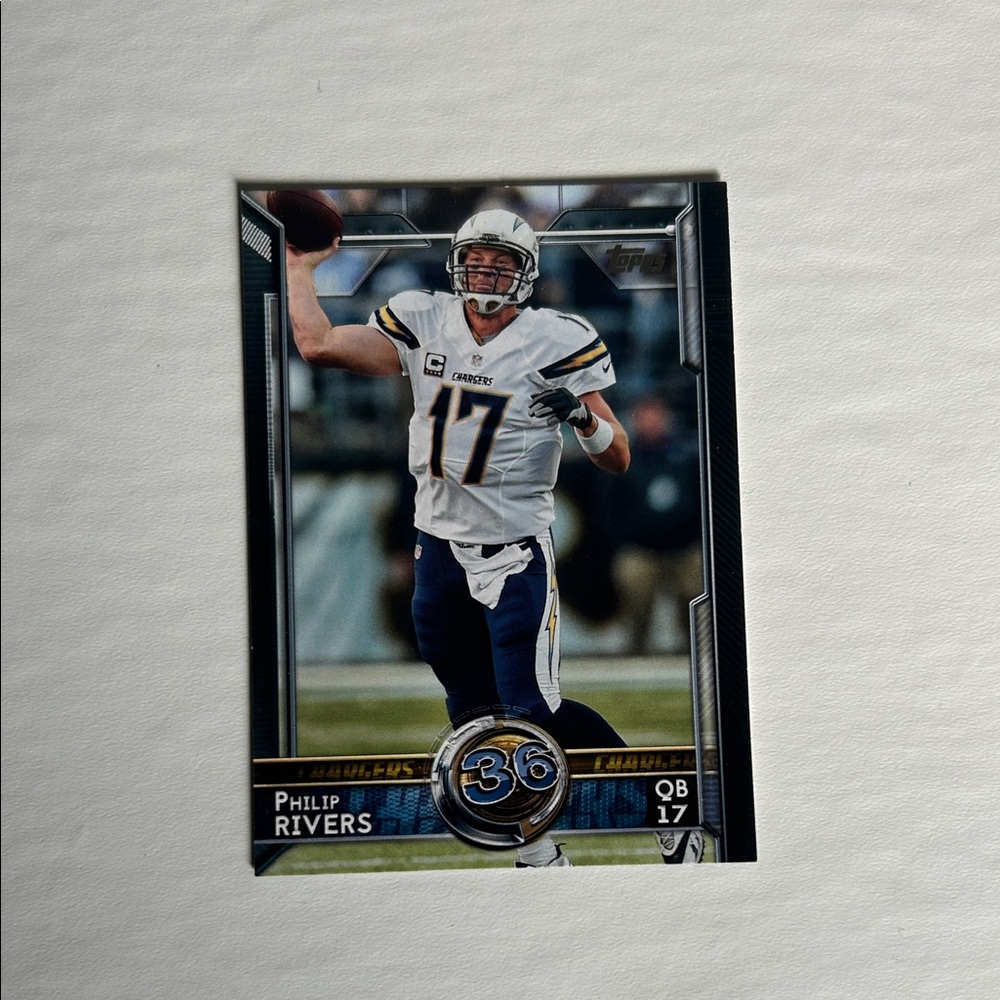 Philip Rivers Topps Football Trading Card - Blue and White